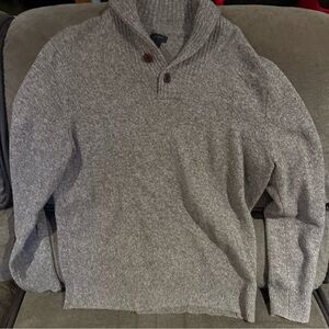 J. Crew Lambswool Blend Shawl Collar Sweater Men’s Size L  Marled Brown